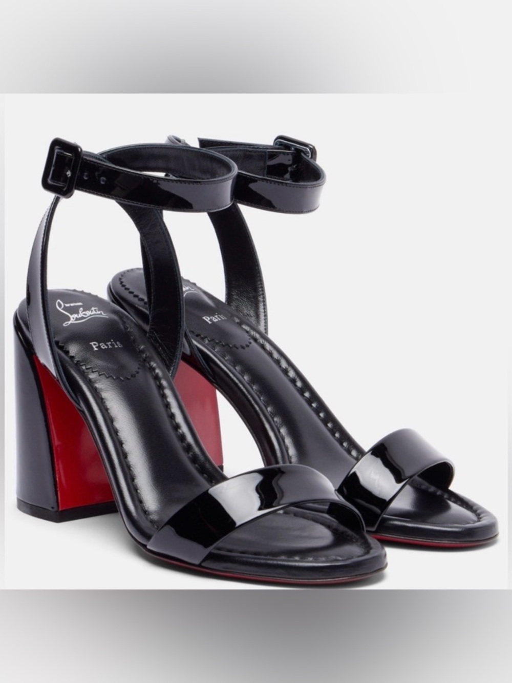 CHRISTIAN LOUBOUTIN : Miss Sabina 85 patent leather sandals 37.5